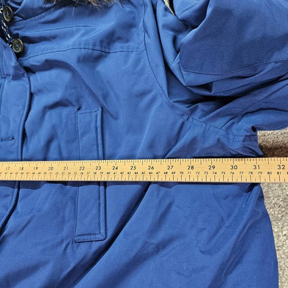 Women Within Down Blue Parka Womens 3X Winter Coat Faux Fur Quilted Down New NWT - Picture 6 of 9